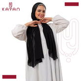 Chiffon Plain Scarf - Black